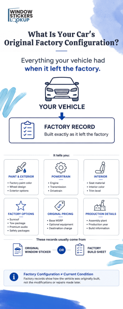 what is your car original factory configuration